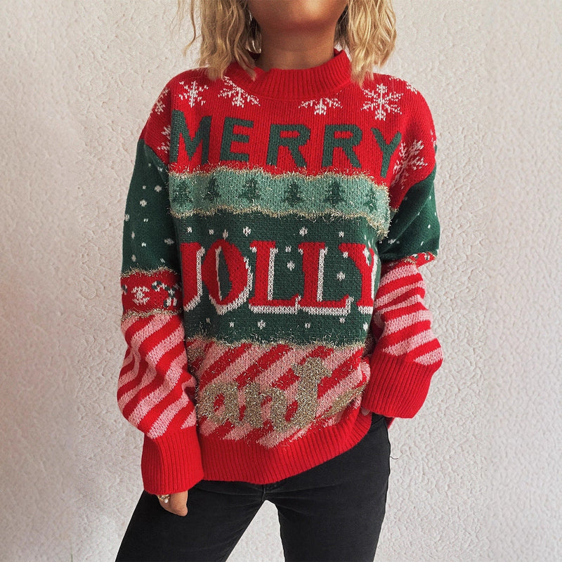 Women's Christmas Sweater with Distinctive Motif and Cozy Cut R&B