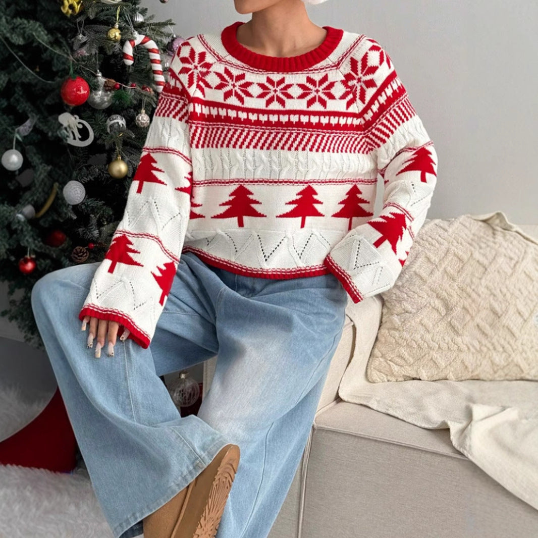 Women's Cozy Winter Sweater with Playful Christmas Design