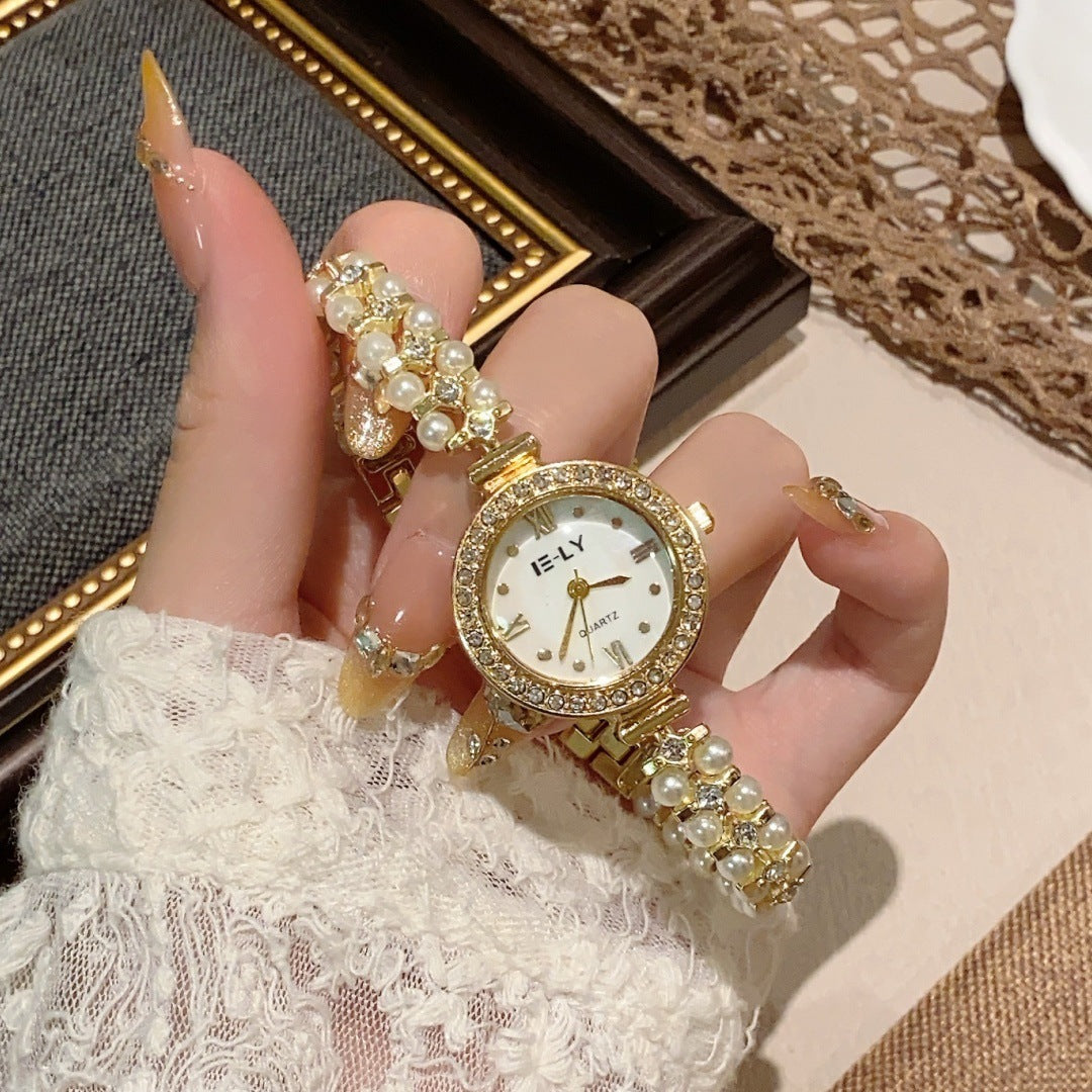 Adilene Pearl Diamond Bracelet Watch
