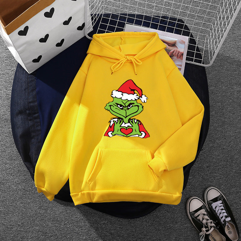 Women's Comfortable Hoodie with Grinch Motif