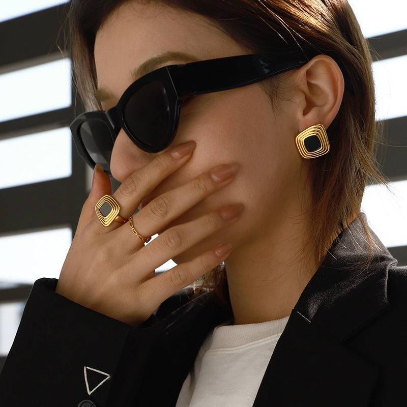 Jaia Square Stud Earrings