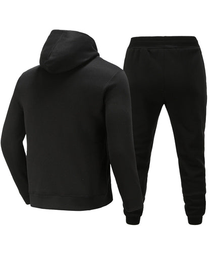 Men's Hoodie and Sweatpants Set with Creative Christmas Motif