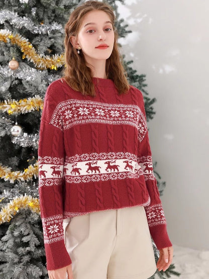 Women's Sweater with Festive Christmas Design R&B