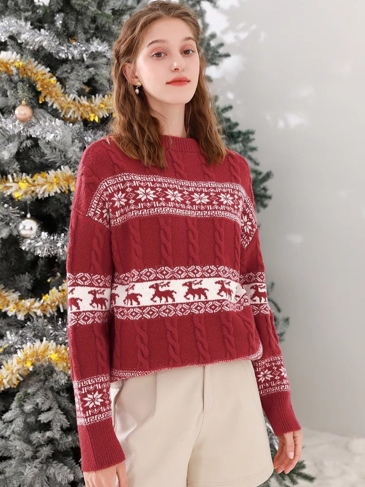 Women's Sweater with Festive Christmas Design R&B