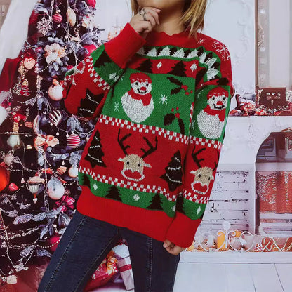 Women's Christmas Sweater with Festive Motif and Comfortable Cut R&B