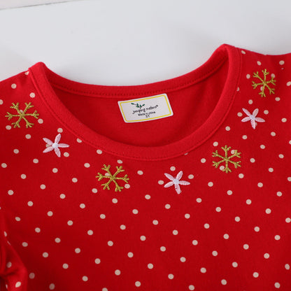Girls' Casual Dress with Festive Reindeer Design