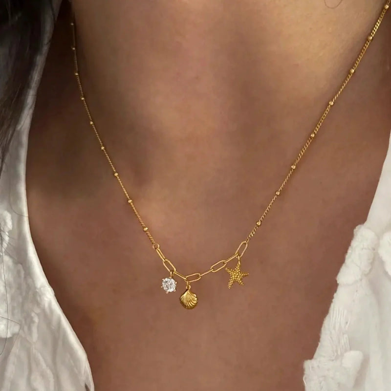 Seaside Charm Minimal Pendant Necklace