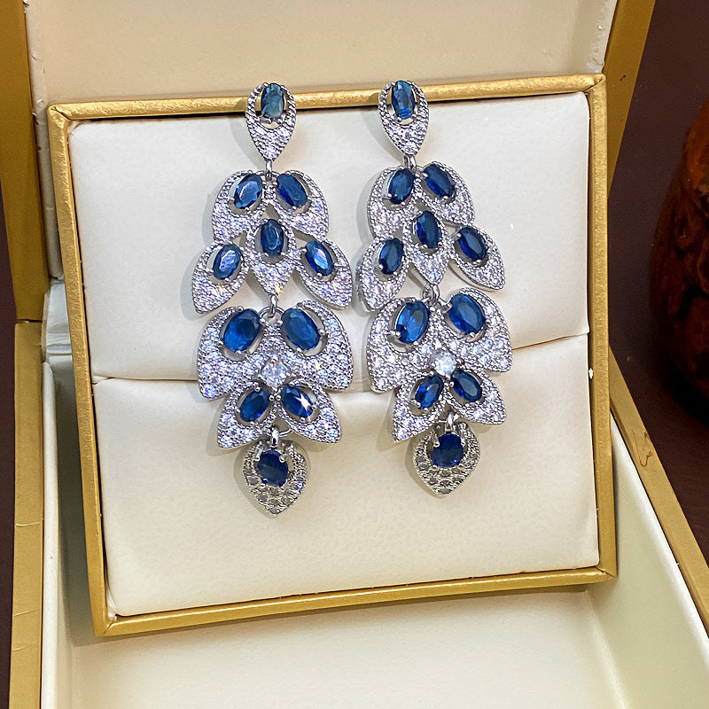Avangeline Zircon Leaf Earrings