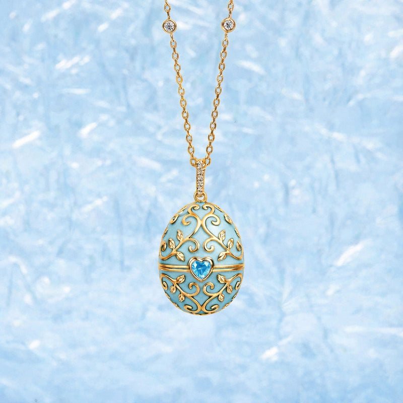 Enameled Egg Pendant Necklace