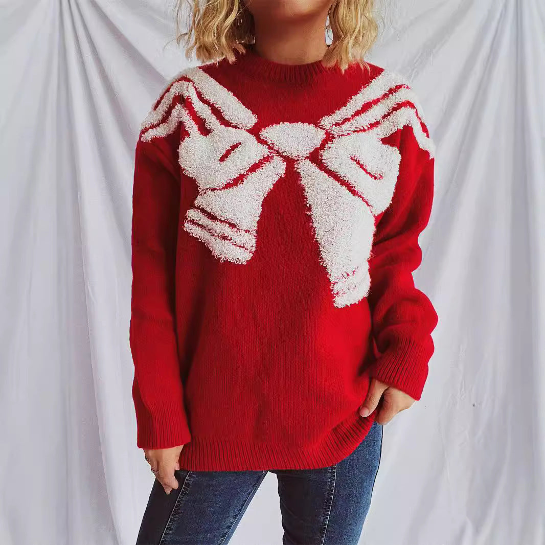 Women's Knit Sweater with Festive Design and Soft Material R&B