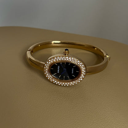 Anorah Diamond Oval Bracelet Watch