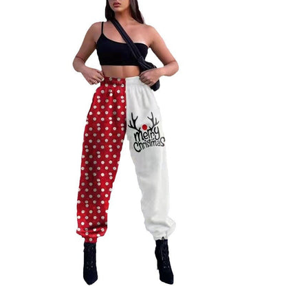 Women's Casual Pants with Fun Snowman Design R&B