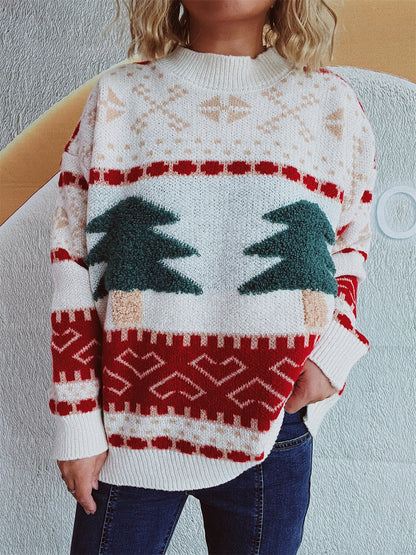 Women's Festive Knit Sweater with Christmas Motif and Soft Material R&B