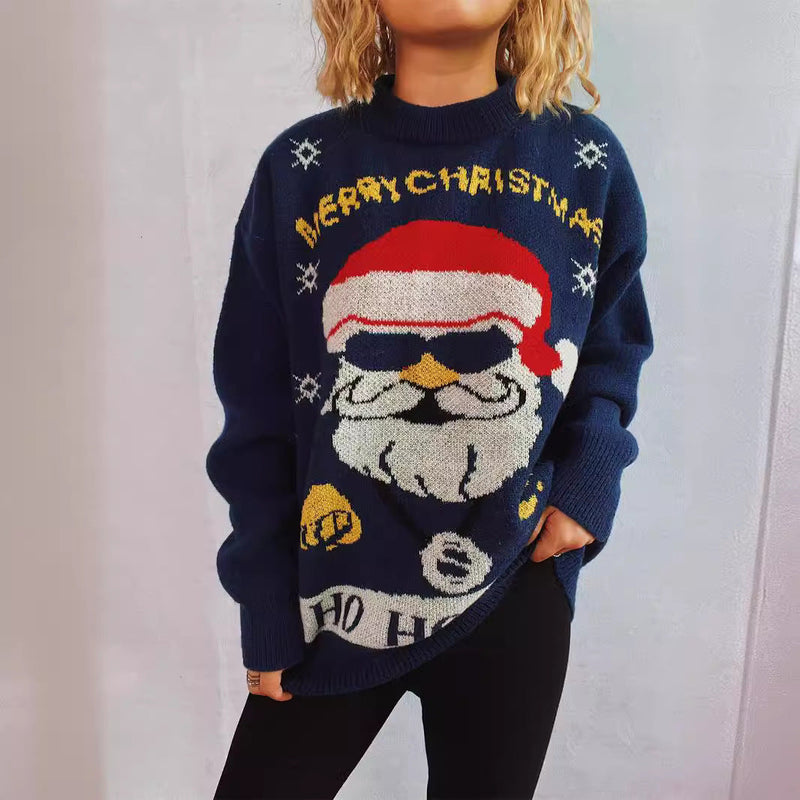 Women's Christmas Sweater with Festive Motif and Oversized Cut R&B