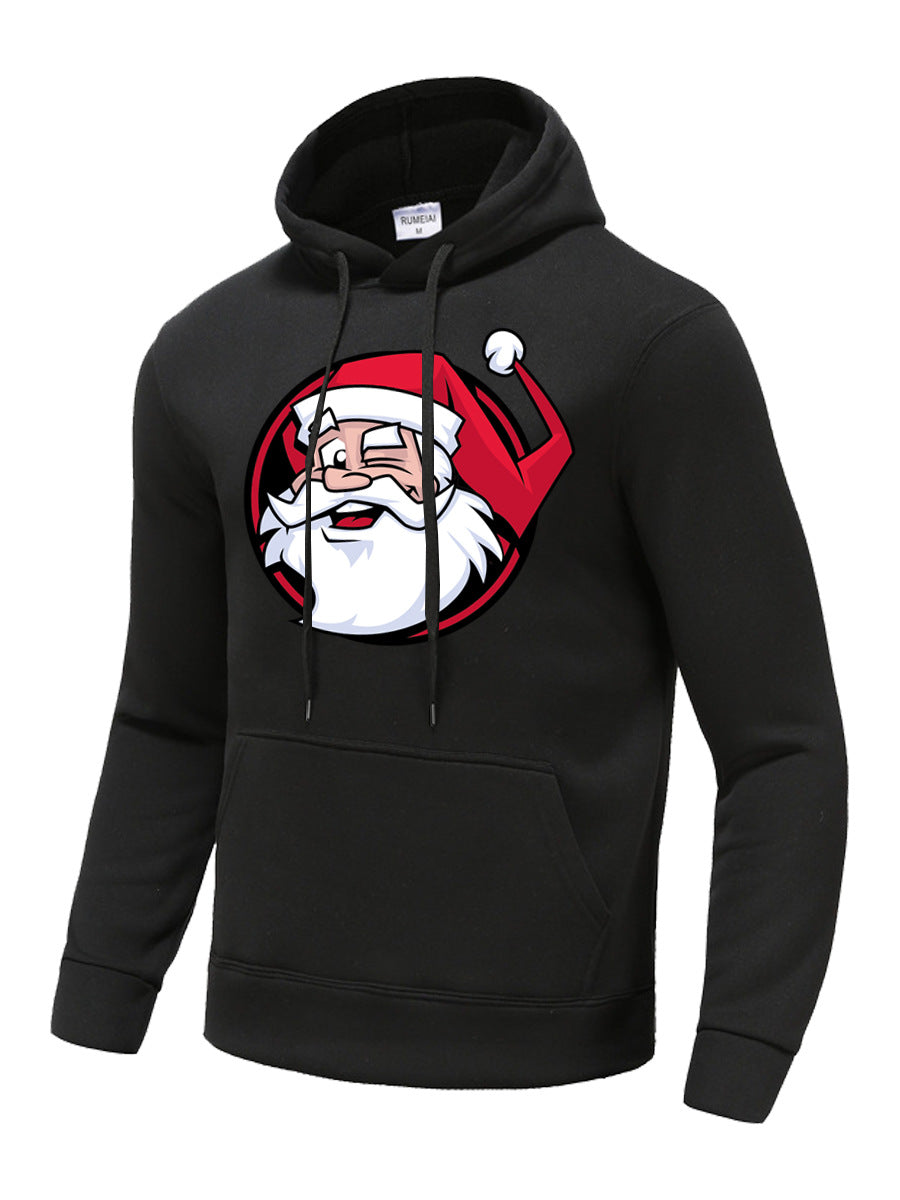 Men's Hoodie with Creative Christmas Motif