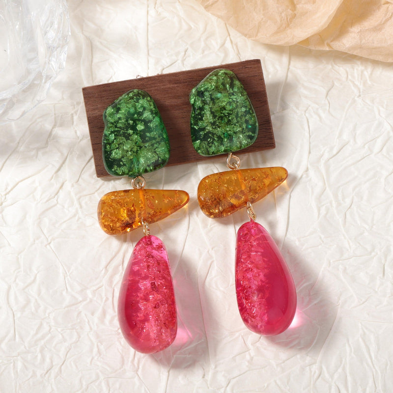 Colorful Resin Irregular Earrings