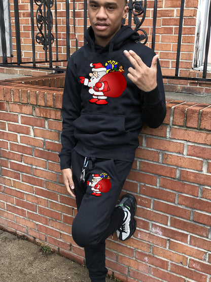 Women's Casual Sweatsuit with Festive Christmas Motif