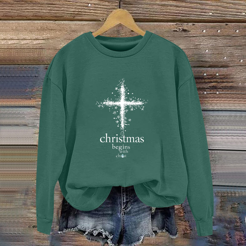 Women's Sweatshirt with Christmas Motif and Soft Lining