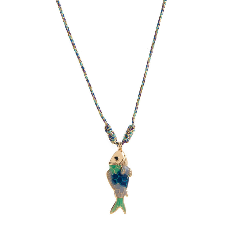 Donna Colorful Fish Pendant Necklace