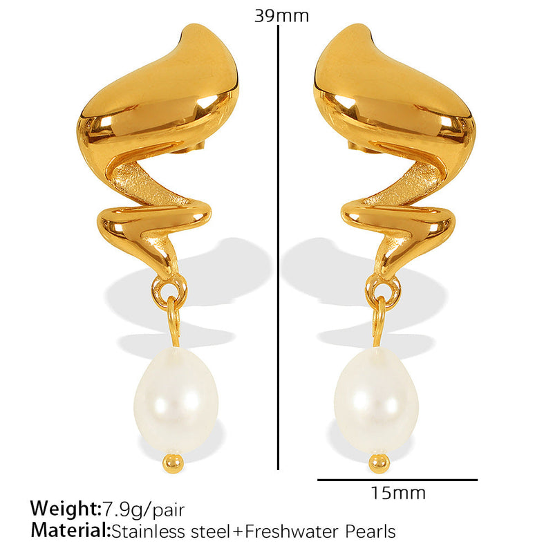 Emmarie Gold Pearl Drop Earrings