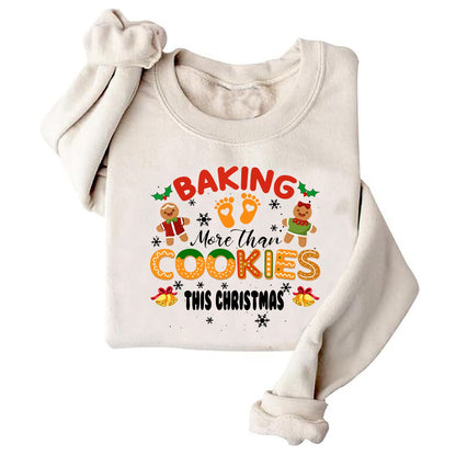 Women's Sweatshirt with Soft Fleece Lining and Cheerful Christmas Print