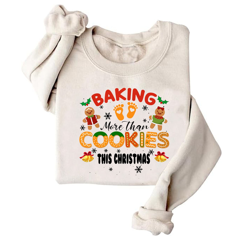 Women's Sweatshirt with Soft Fleece Lining and Cheerful Christmas Print