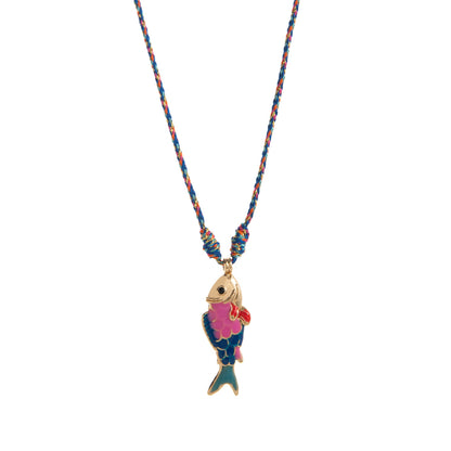 Donna Colorful Fish Pendant Necklace