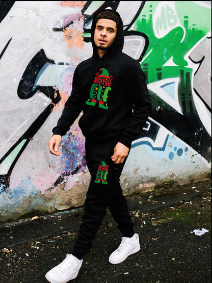 Women's Hoodie and Sweatpants Set with Festive Christmas Motif
