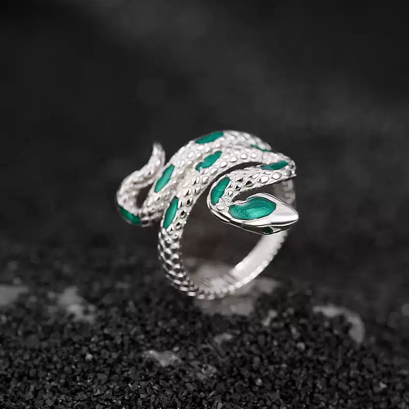 Serpentine Elegance Snake Silver Ring