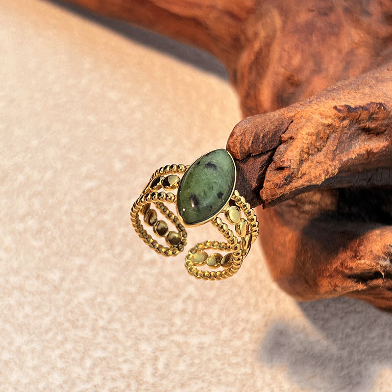 Emelie Open Heart Stone Ring