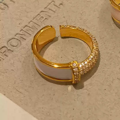 Colored Mica & Zircon Open Band Ring