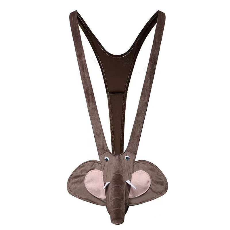 Men's Fancy Reindeer Velvet Thong with Elastic Waistband