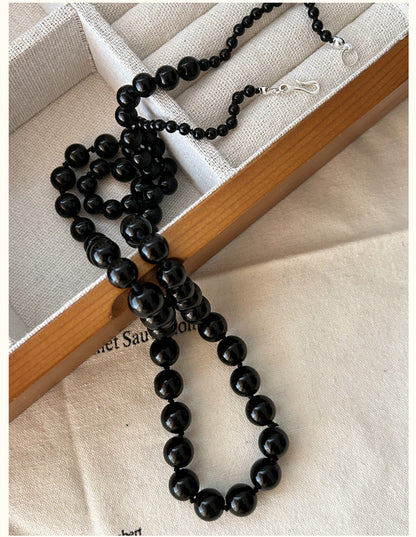 Luna Black Onyx Beaded Necklace