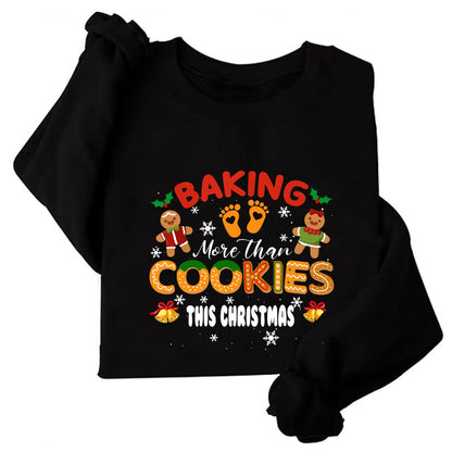 Women's Sweatshirt with Soft Fleece Lining and Cheerful Christmas Print