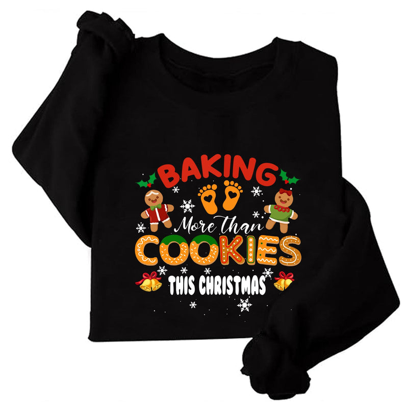 Women's Sweatshirt with Soft Fleece Lining and Cheerful Christmas Print