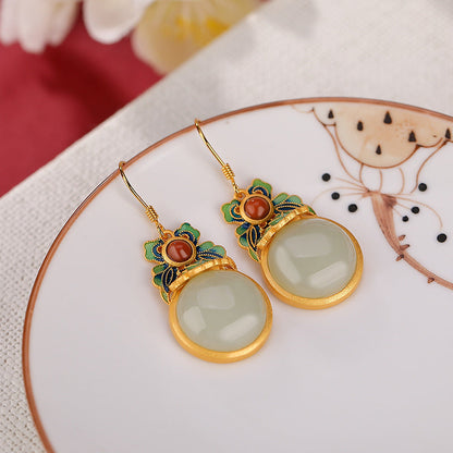 Jade Blossom Drop Earrings