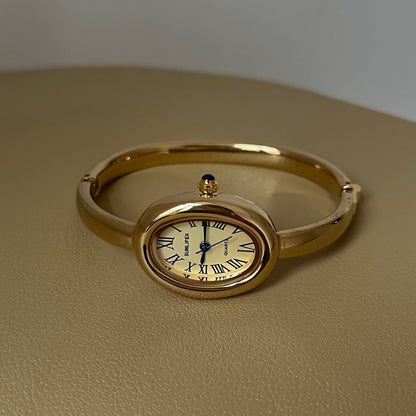 Anorah Diamond Oval Bracelet Watch