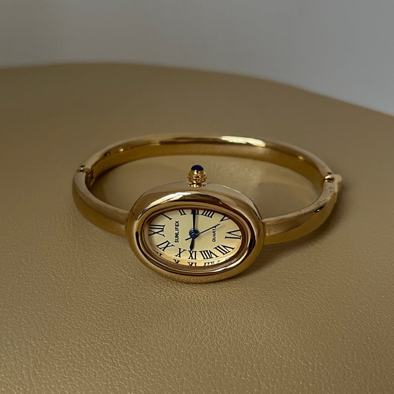 Anorah Diamond Oval Bracelet Watch