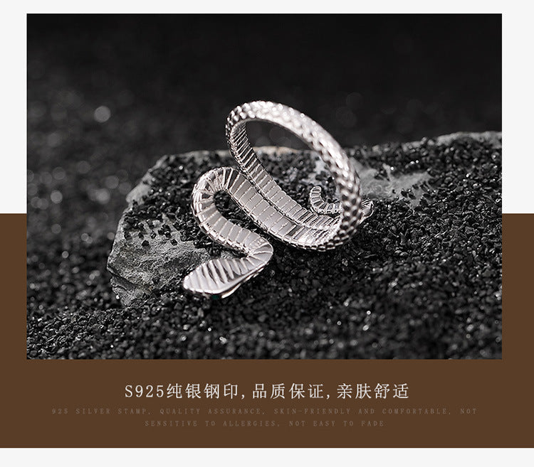 Serpentine Elegance Snake Silver Ring