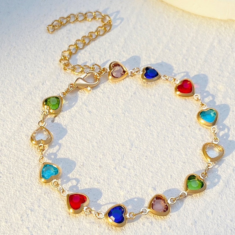 Jasmin Crystal Heart Tassel Necklace