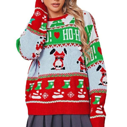Women's Christmas Sweater with Festive Design and Unique 3D Elements