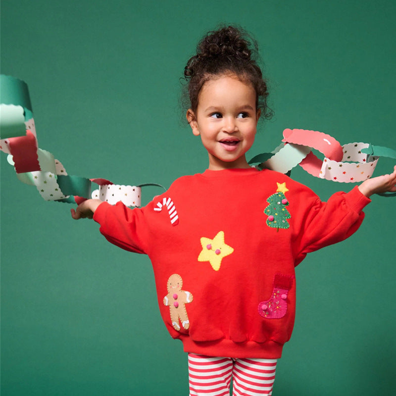 Kids' Sweatshirt with Festive Christmas Design