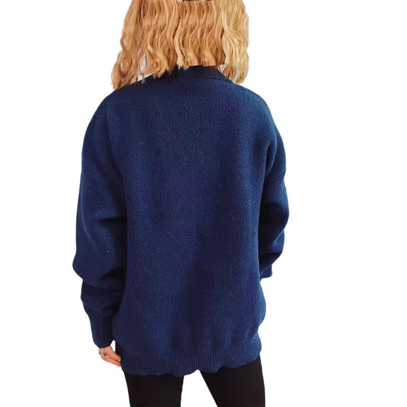 Women's Christmas Sweater with Festive Motif and Oversized Cut R&B