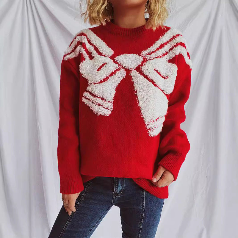 Women's Knit Sweater with Festive Design and Soft Material R&B