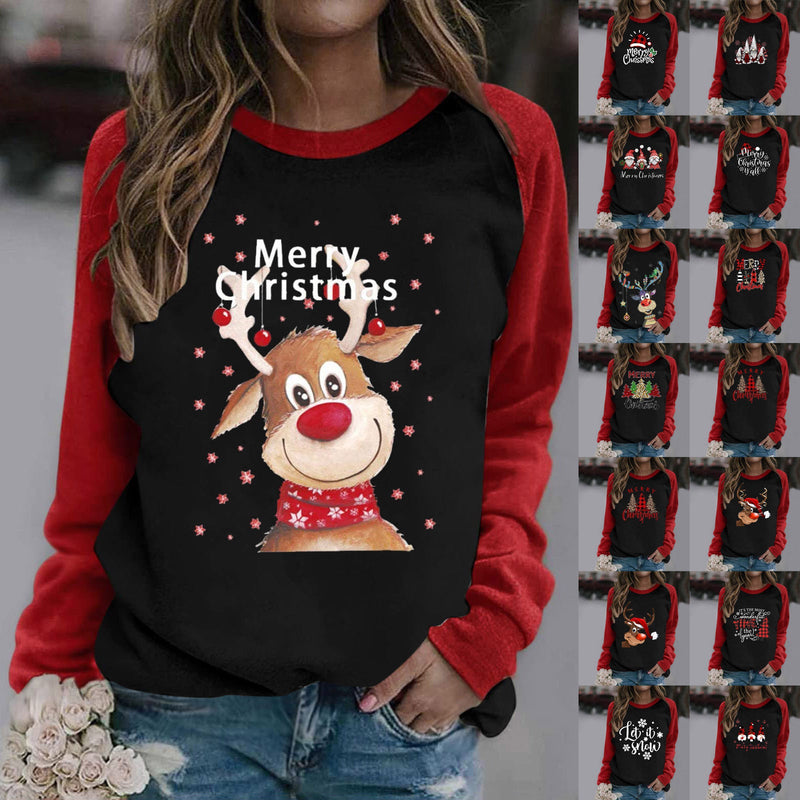 Women's Sweatshirt with Festive Christmas Motifs