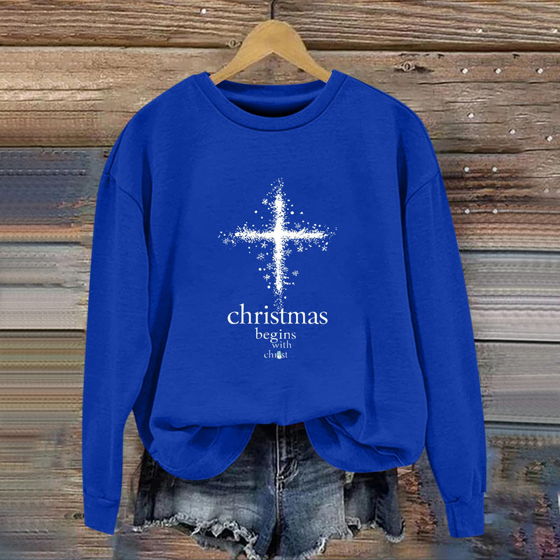 Women's Sweatshirt with Christmas Motif and Soft Lining