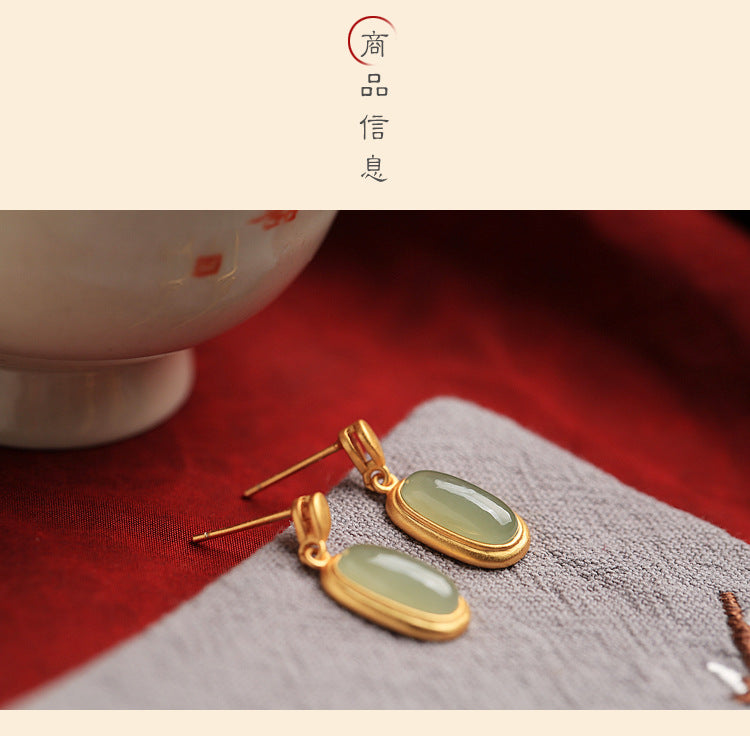 Jade Elegance Silver Drop Earrings