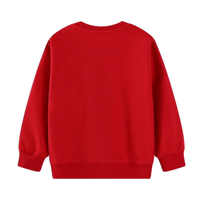 Girls' Sweater with Festive Christmas Tree Motif