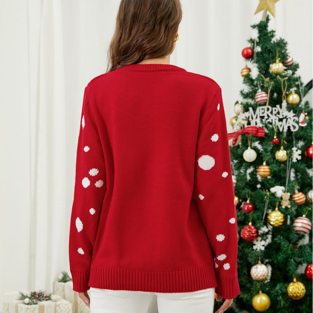 Women's Sweater with Festive Reindeer Design R&B