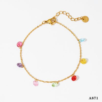 Nilah Diamond Heart Charm Bracelet